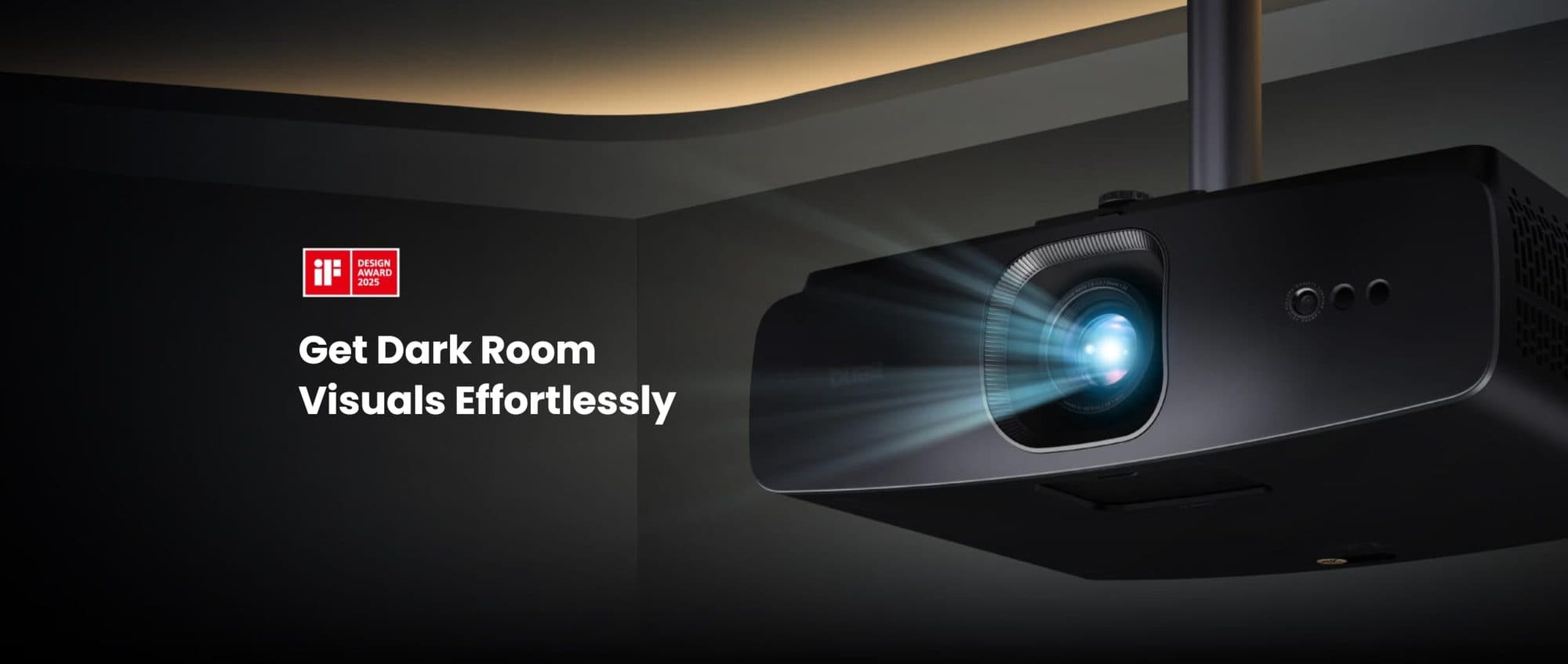 BenQ projector delivering dark-room visuals for professional AV setups